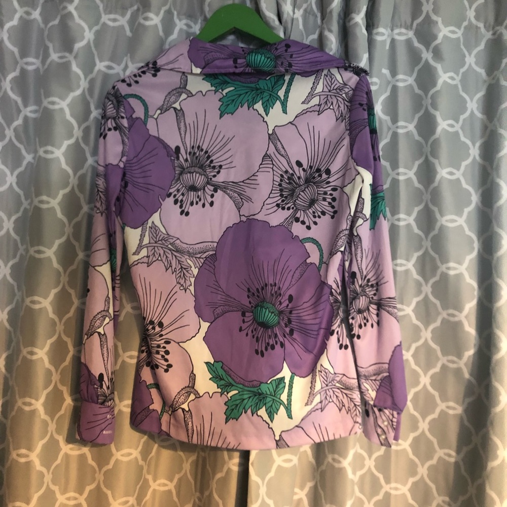 Rare! Purple poppy hippy 1960s shirt, medium - Picture 3 of 4